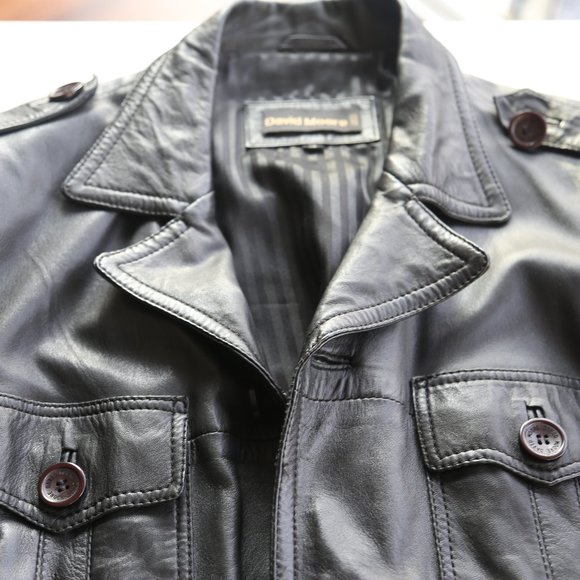 David Moore Leather Jacket / Large or Medium - Picture 1 of 5